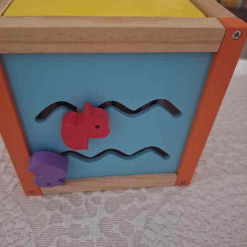 Wooden educational cube toy like new