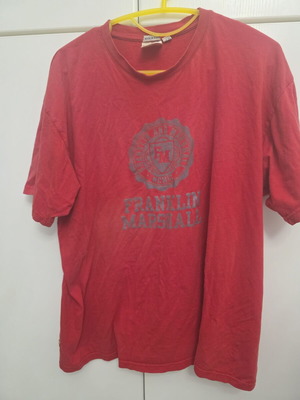 Franklin & Marshall vintage ανδρικό T-shirt σε κόκκινο, XL με φυσιολογικό ξεθώριασμα από τις πλύσεις