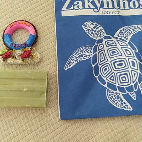 Zakynthos souvenir soap and magnet