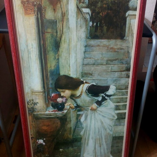 Afisorama 99×56 Print Frame like new with matte glass and wooden burgundy frame