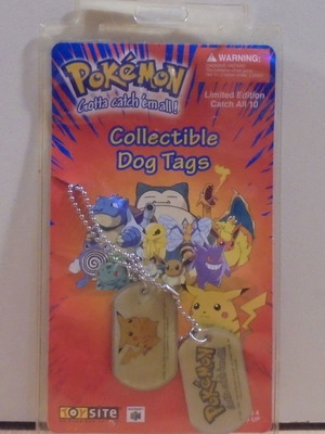 Pokemon Pikachu παλιά διαφημιστική μεταλλική ταυτότητα από την Nintendo 1999