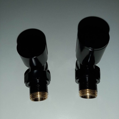 Angle valves for radiator or towel rail new black