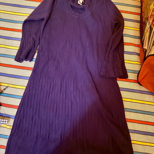 H&M rib knit dress used, midi purple size M