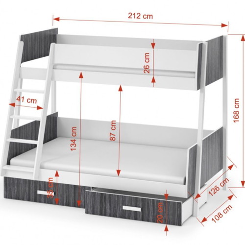 Bunk bed with mattresses used in excellent condition