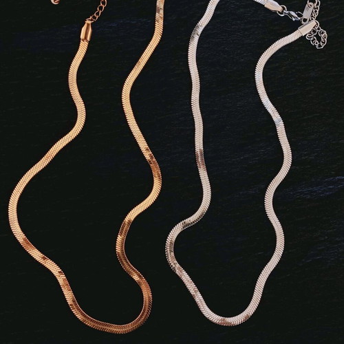 Necklace new, stainless steel, gold and silver colors