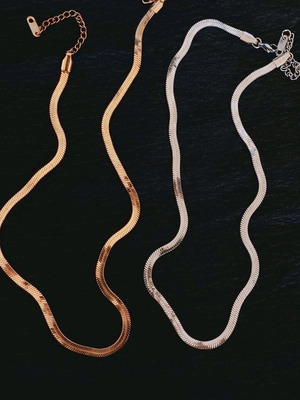 Necklace new, stainless steel, gold and silver colors