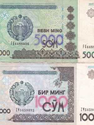 Uzbekistan banknotes used