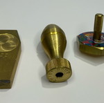 Pack of 3 used brass POG caps, Slammer, Milk Cap