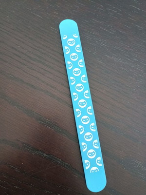 Children's soft plastic bracelet blue with mask design like new