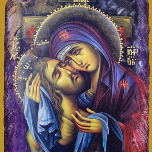 Handmade icon The Virgin Mary of Tears new