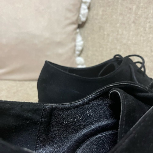 Black suede lace-up shoes size 41 like new