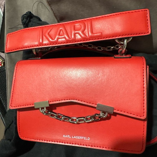 Karl Lagerfeld Crossbody Bag Red New Leather
