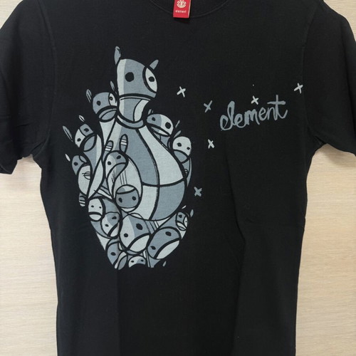 Element rare unisex black 100% cotton t-shirt new