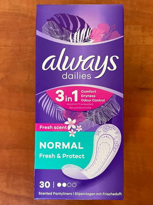 Always Dailies Fresh & Protect Normal 3 in 1 pantyliners 30 pcs new