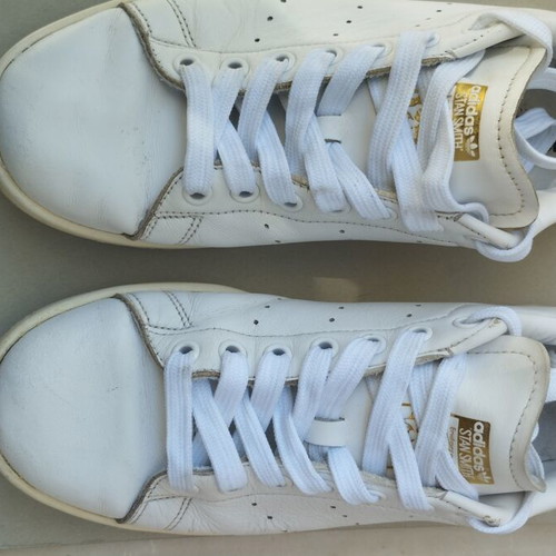 Adidas Stan Smith unisex sneakers used, size 40.5, white with gold details