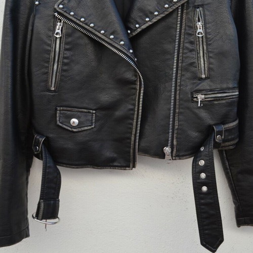 Bershka studded distressed faux leather -  49,90 - Vendora.cy