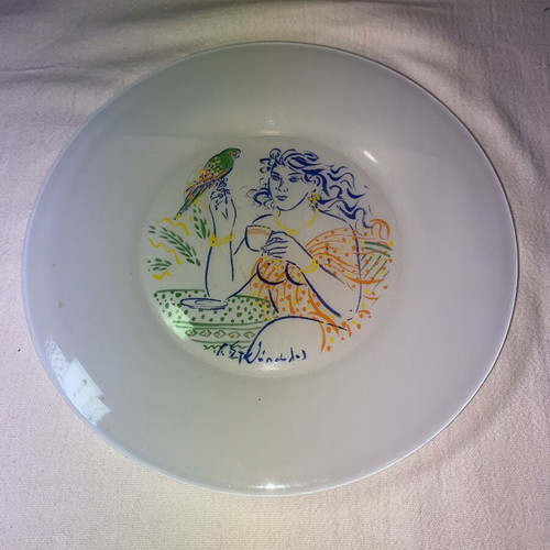 Collectible Lumidis Glass Plate used, design by G. Stathopoulos