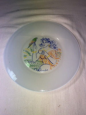Collectible Lumidis Glass Plate used, design by G. Stathopoulos