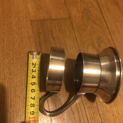 Vintage metal Podstakannik glass holder, silver color