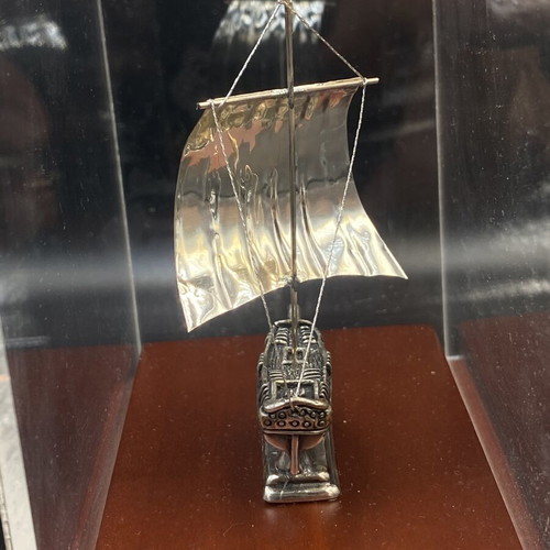 Silver miniature ship Le Superbe like new, decorative 925° silver