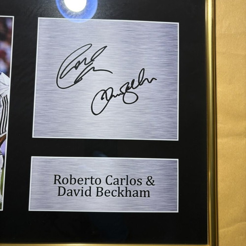Roberto Carlos & David Beckham Real Madrid Tribute Poster new