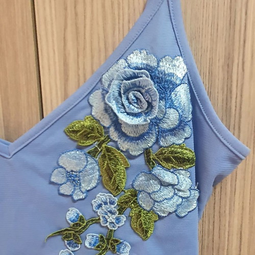 Bsb bodysuit new, size L, blue with embroidery