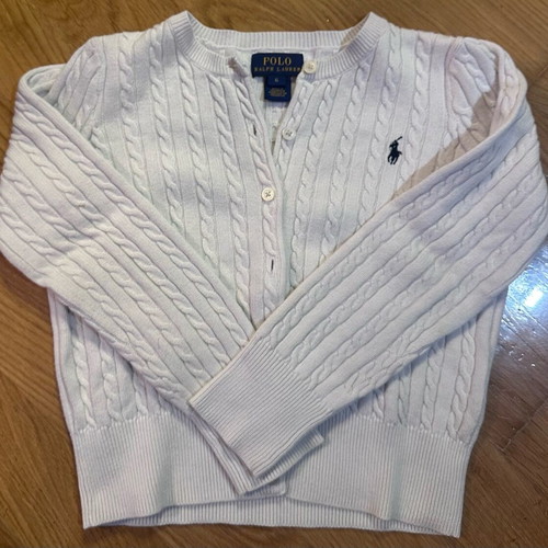 Polo white cardigan used for 6 years old