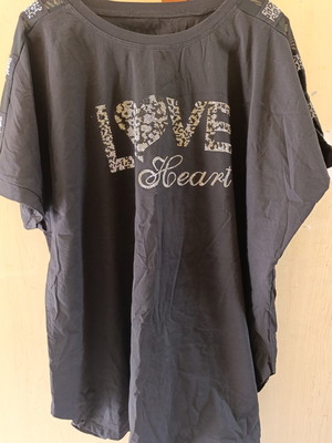 Women's blouse new, black, sizes 2XL-3XL with transparent sleeves