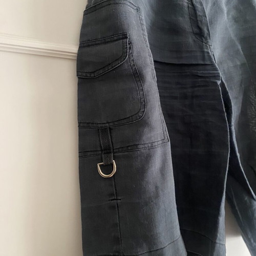 Women's linen cargo shorts like new, charcoal gray, size M/L