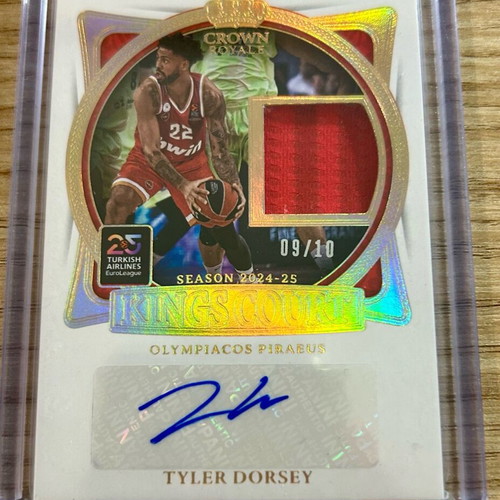 Αριθμημένη κάρτα Tyler Dorsey με υπογραφή και patch Ολυμπιακός Euroleague 2024-25