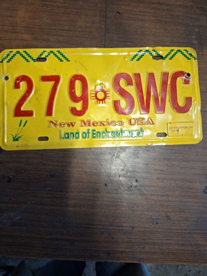 New Mexico USA License Plate like new