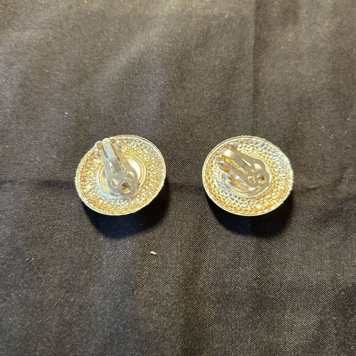 Vintage silver earrings 950 with clip like new, blue