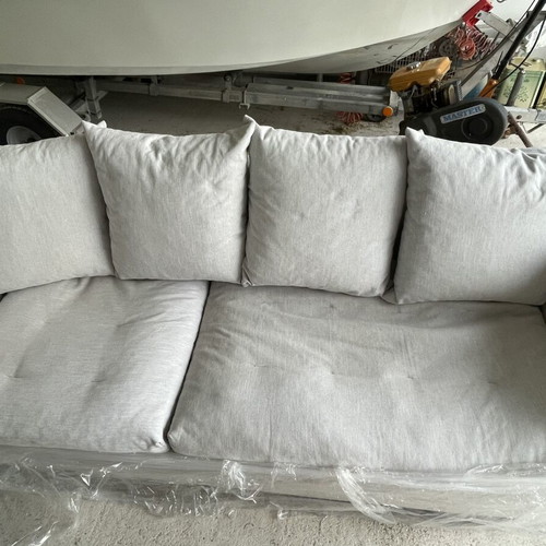 Sofa 3-seater gray used with removable washable cushion covers