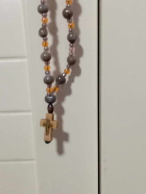 Cross necklace like new, beige