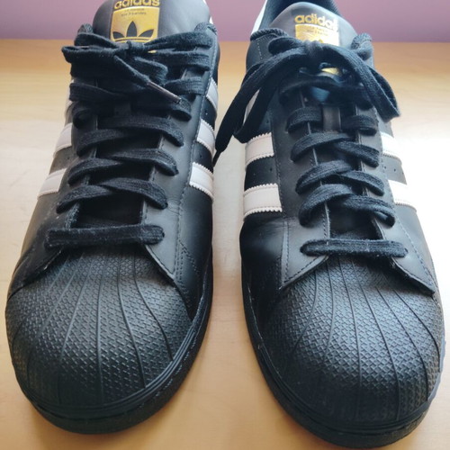 Adidas Superstar sneakers size 52.5, black and gold