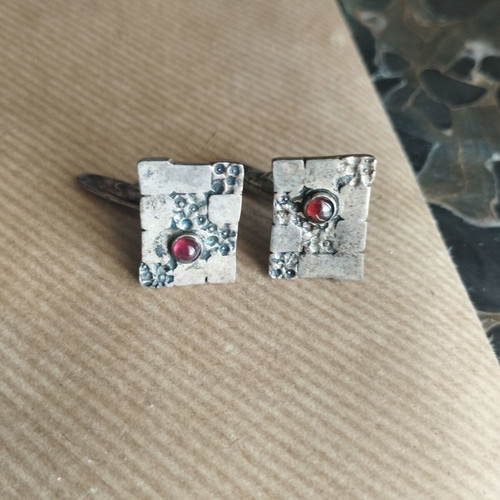 Vintage silver 925 cufflinks used with semi-precious stones