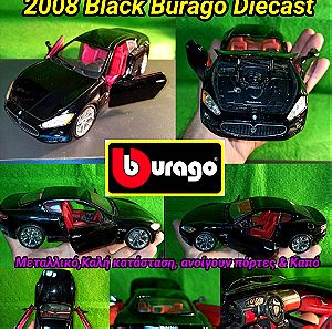 Maserati Gran Turismo 1/24 Bburago 2008 Black Μαύρο χρώμα Burago Diecast μεταλλικό μοντέλο αυθεντικό licence toy car vehicle  Αυτοκινητάκι Αυτοκίνητο RARE collection collectible model