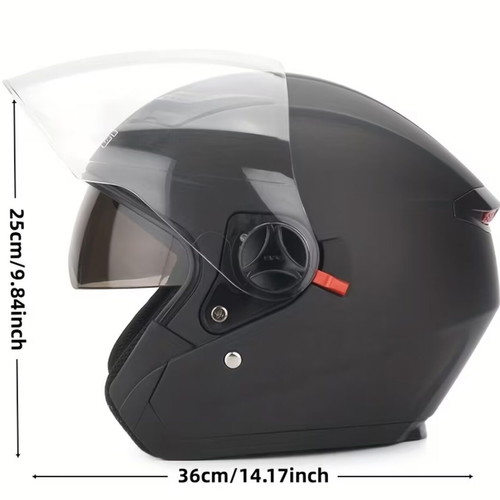 Motorcycle helmet large size, new, black with tinted and clear visor