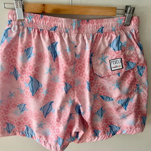 Fedeli Swim Trunk Fish Pink Men Shorts Size M New