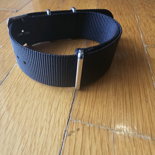 Rochet Black Fabric Watch Strap 22mm New