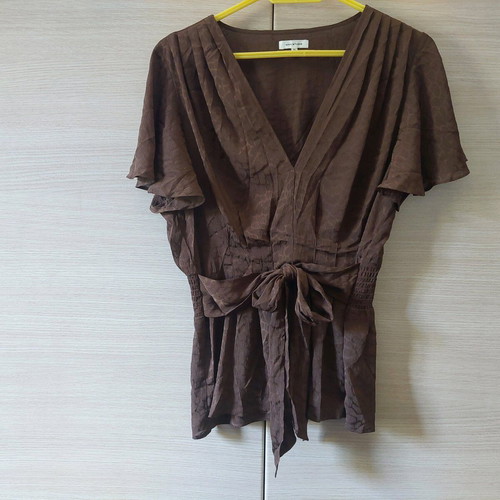 Brown Max Studio top XL like new with front tie