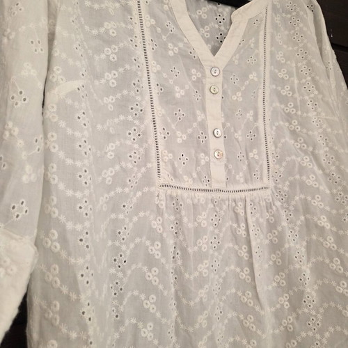 FatFace Broderie Anglaise Blouse white, new, size M
