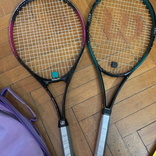 Wilson tennis rackets set with cases and bag used