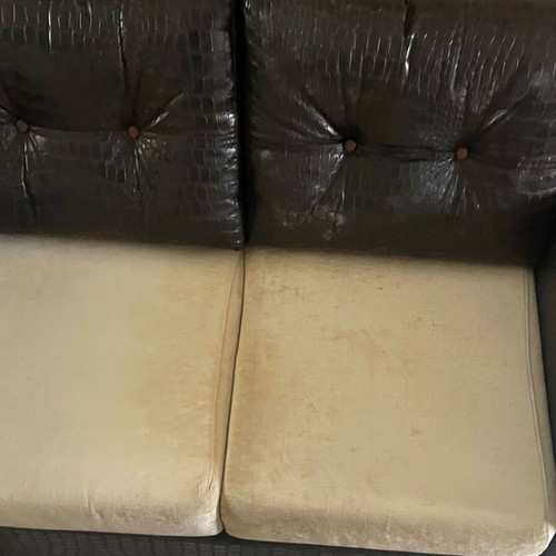 Living room set like new with reinforced leatherette and cushions