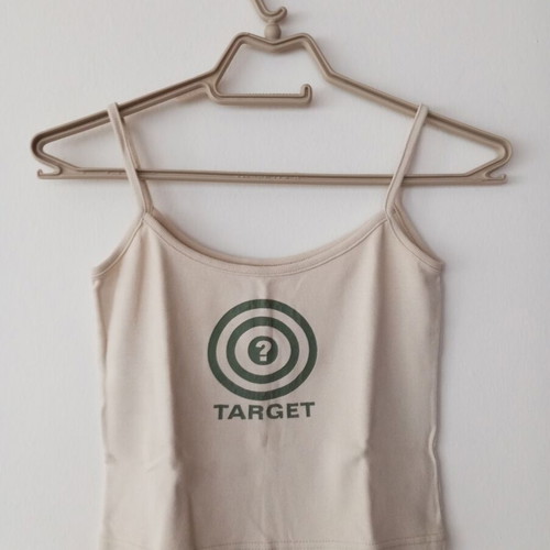 Beige Crop Top with "TARGET" Print like new