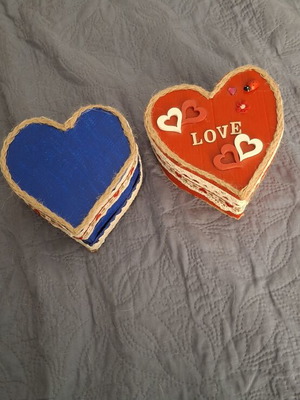 Handmade heart-shaped boxes set of 2
