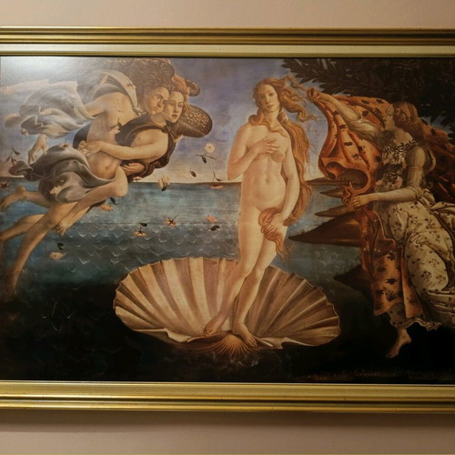 Botticelli's Venus framed painting with double gold frame like new