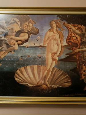Botticelli's Venus framed painting with double gold frame like new