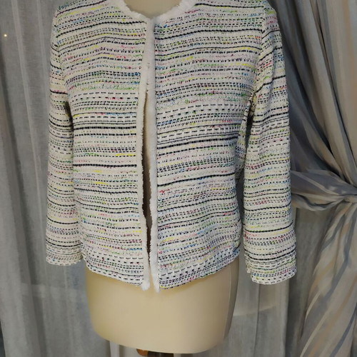 Mixed Color Tweed jacket by STELLA H new, size medium