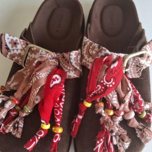 Oysho leather clogs size 38, new, handmade decoration